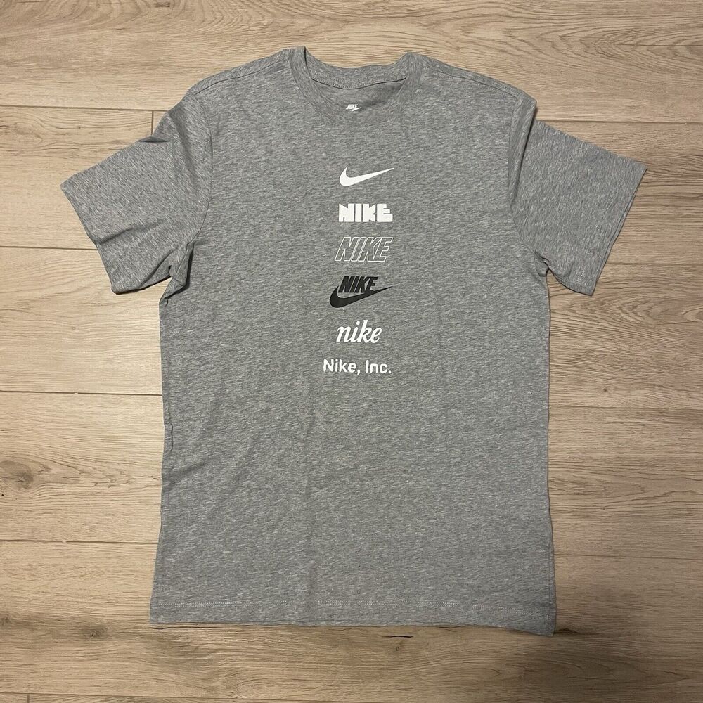 Size Medium - Nike Multi Stack Logo Tee Grey (NEW) | DZ2875-063
